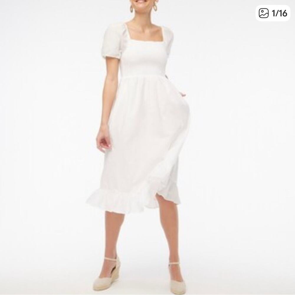 J Crew Factory Corset Midi Dress White Size Medium